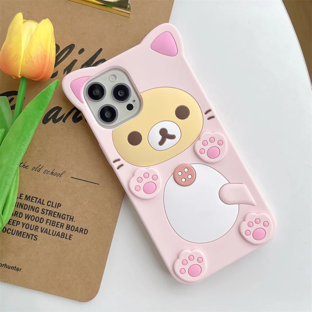 Cute Rilakkuma Bear Soft Cover Case For iPhone