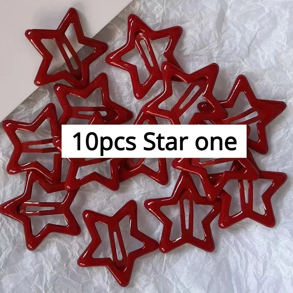 Cute Red Hair Clips 10pcs
