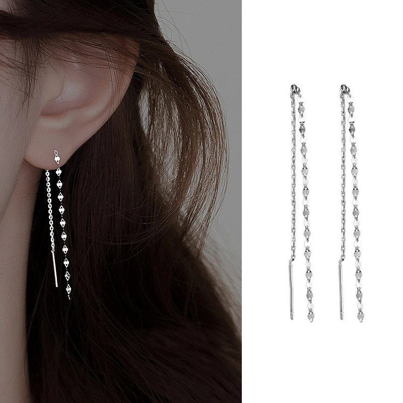 Silver Star Line Earring
