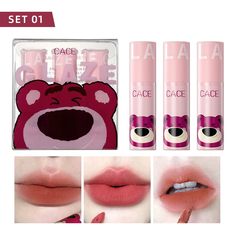 CACE Korean Sweet Matte Liquid Lipstick Set 3pcs