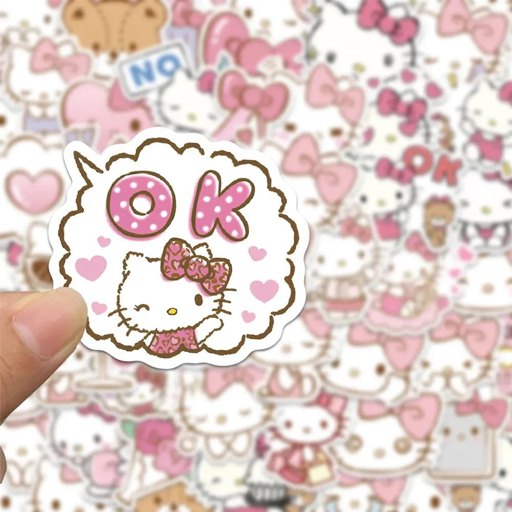 Cute Pink Hello Kitty Stickers