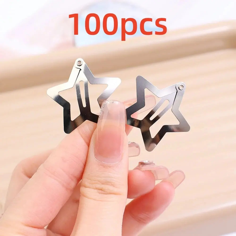 Silver Star Hair Clips