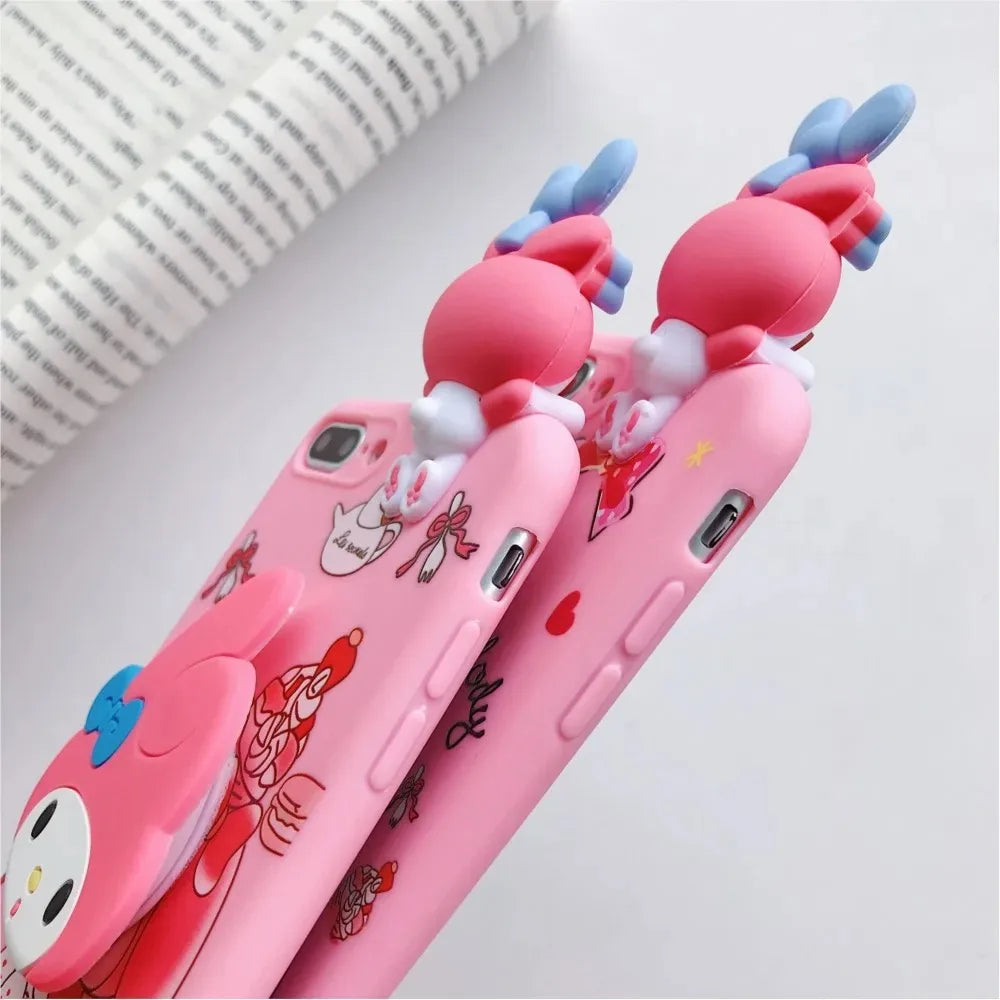 Hello Kitty Phone Case with Holder & Lanyard For iPhone