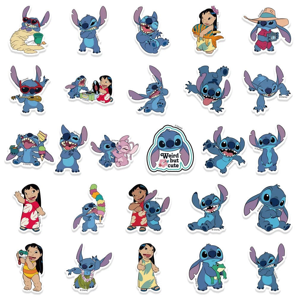 Cute Cartoon Lilo & Stitch Stickers 51pcs