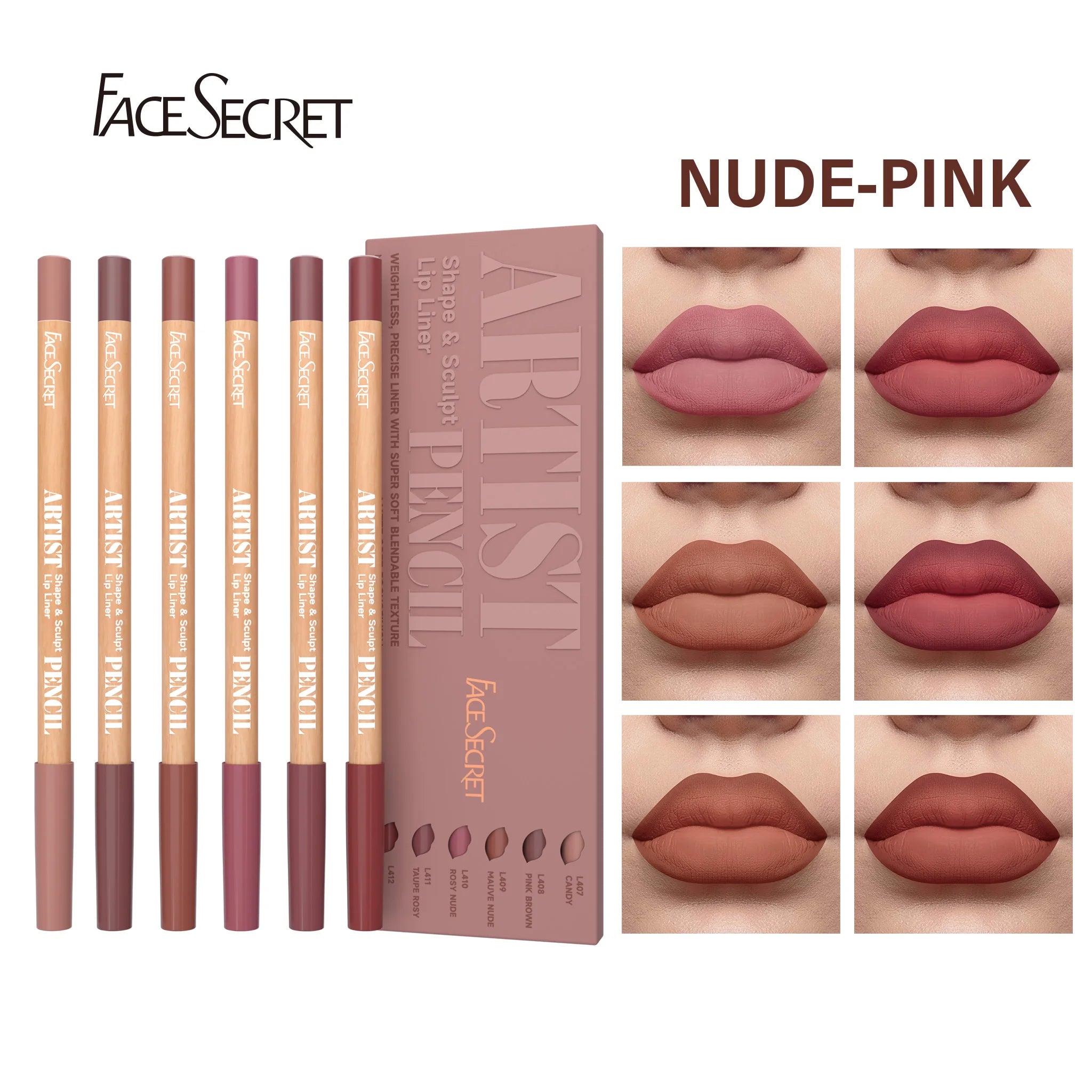 Face Secret Artist Shape Sculpt Lip Liner Pencil Set
