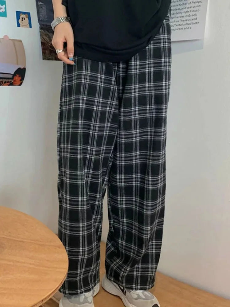 Oversize Casual Plaid Pants