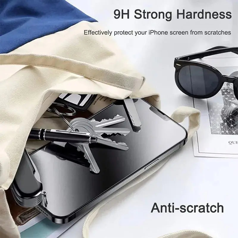 2PCS Anti-Spy Tempered Glass + 1PC Phone Case Set For iPhone