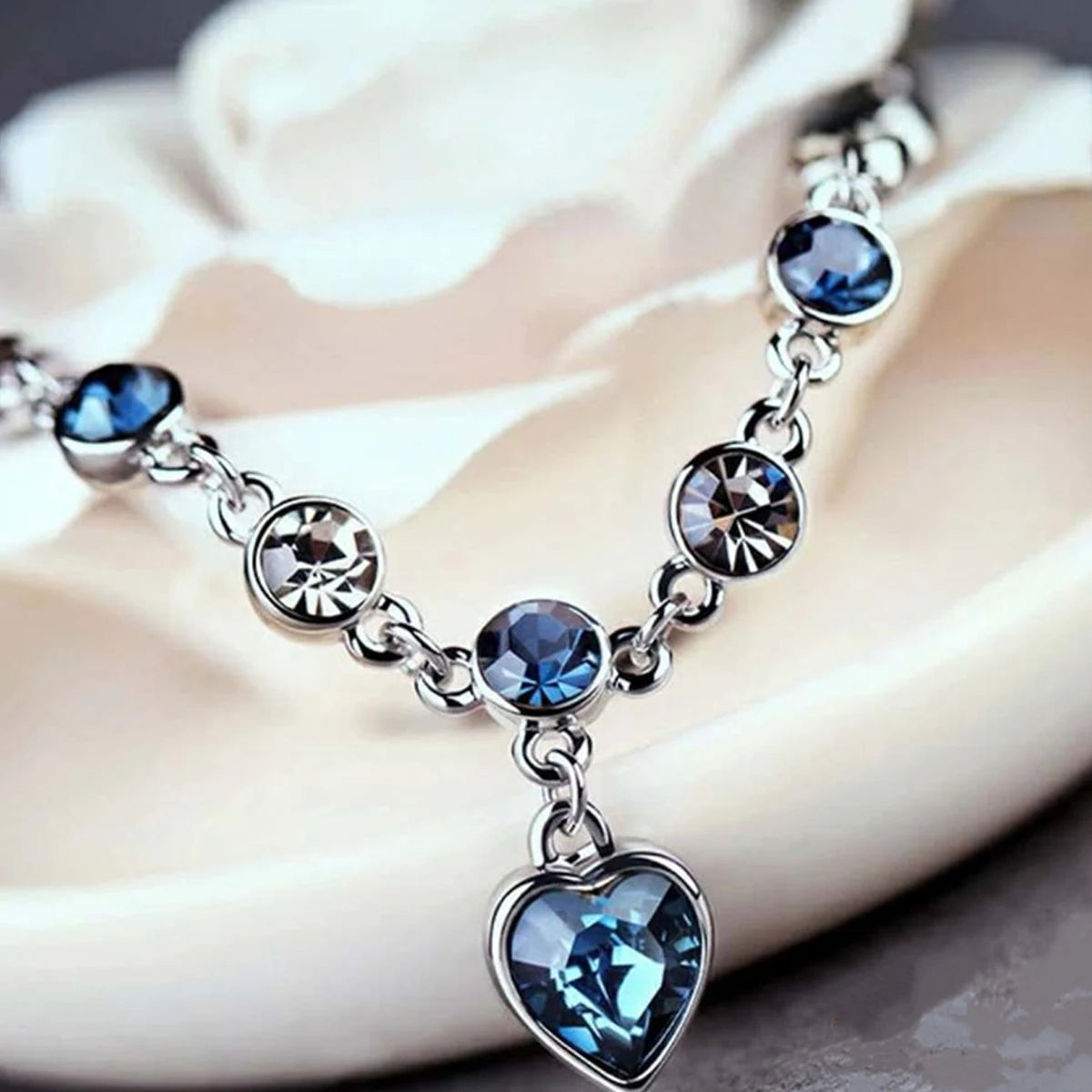 Women's Blue Silver Bracelet