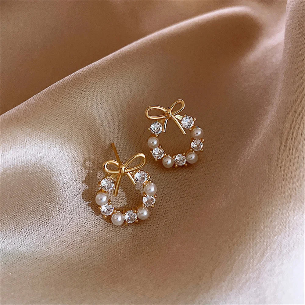 Pearl Bow Earrings