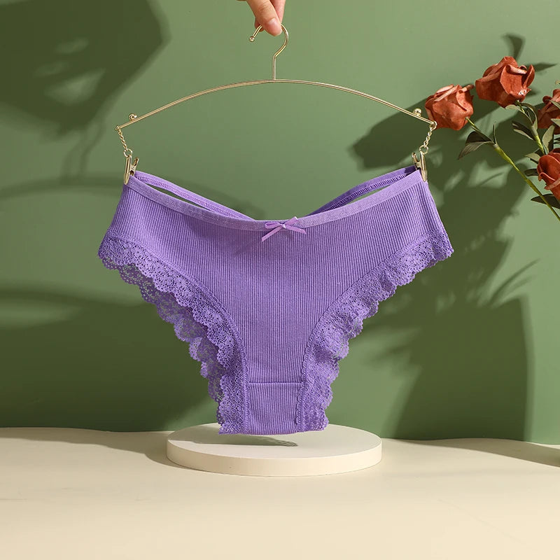 Women Cotton Sexy Lingerie Panties 3pcs