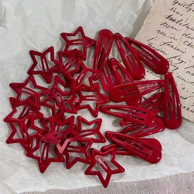 Cute Red Hair Clips 10pcs