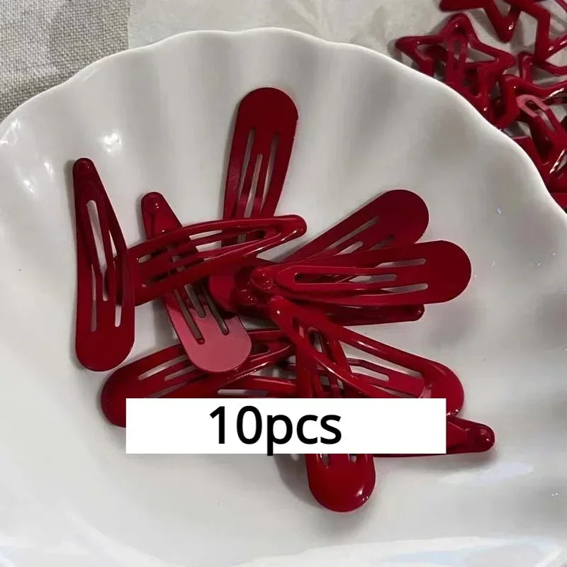 Cute Red Hair Clips 10pcs