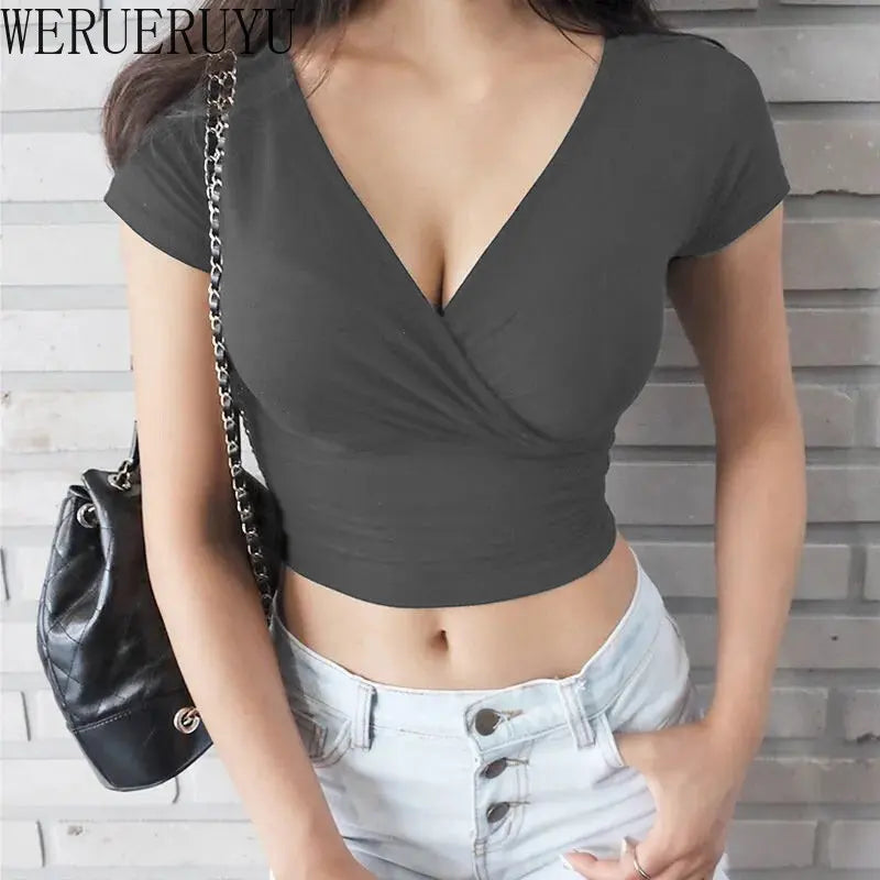 Sexy V-neck Crop Top