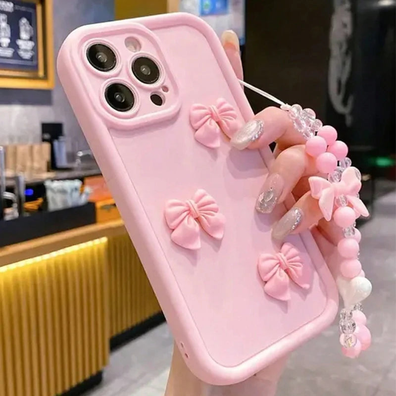 Cute 3D Bowknot Silicone Phone Case For iPhone