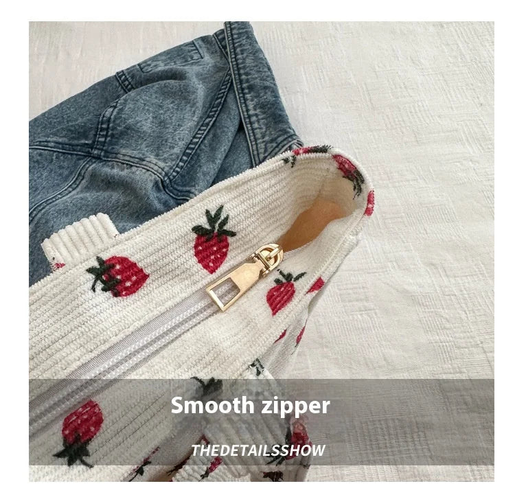 Corduroy Strawberry Handbag