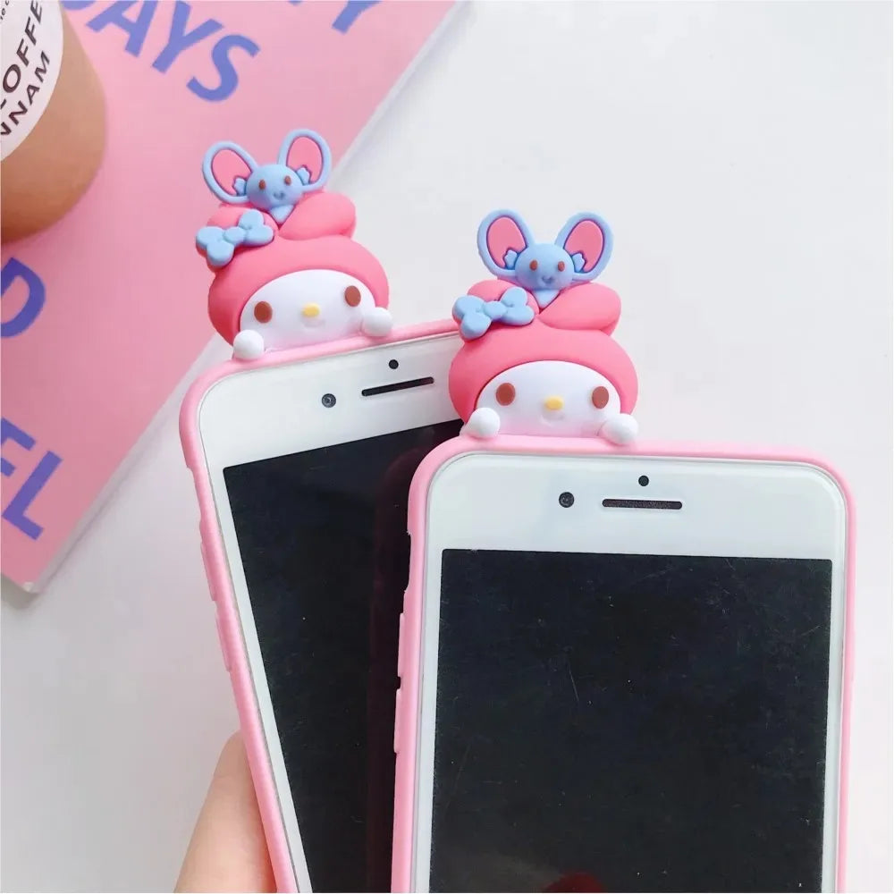Hello Kitty Phone Case with Holder & Lanyard For iPhone