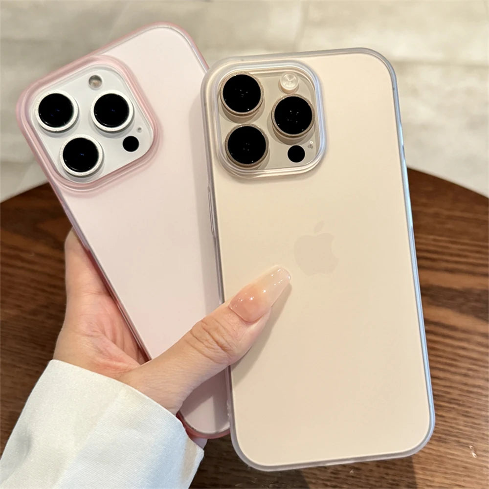 Soft Matte Transparent Phone Case For iPhone