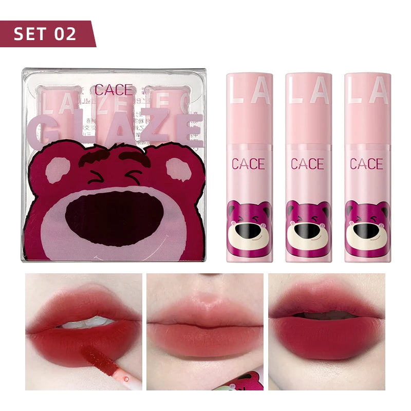CACE Korean Sweet Matte Liquid Lipstick Set 3pcs