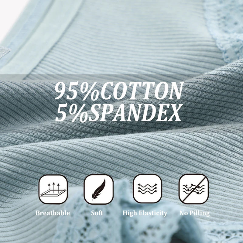 Women Cotton Sexy Lingerie Panties 3pcs