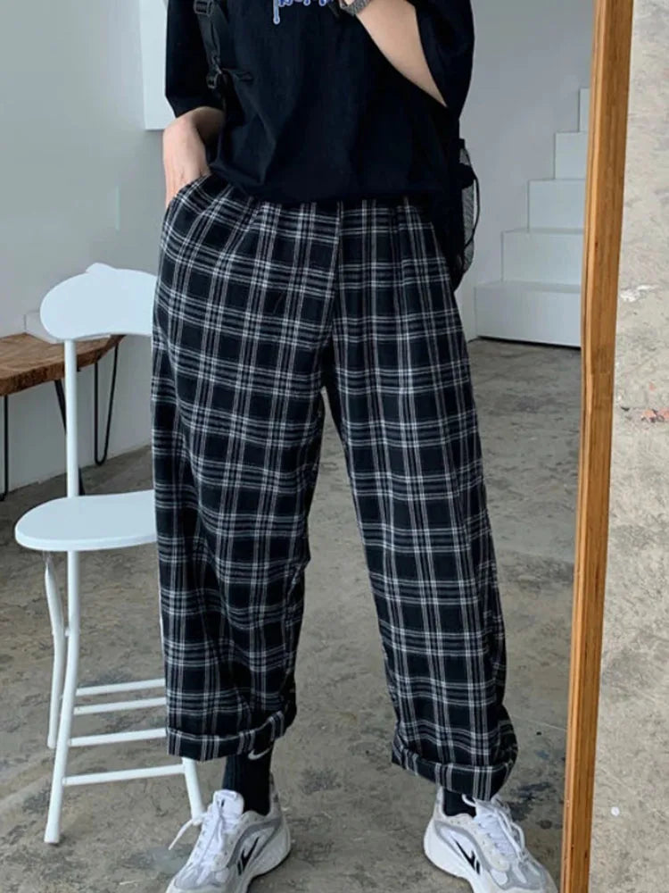 Oversize Casual Plaid Pants