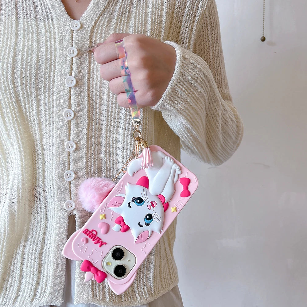 Kawaii Soft Silicone Marie Cat Case for iPhone