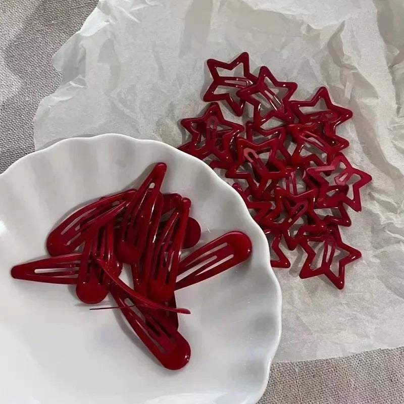 Cute Red Hair Clips 10pcs
