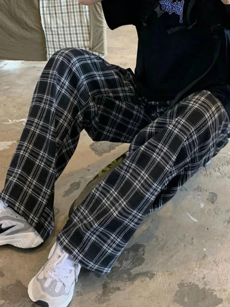 Oversize Casual Plaid Pants
