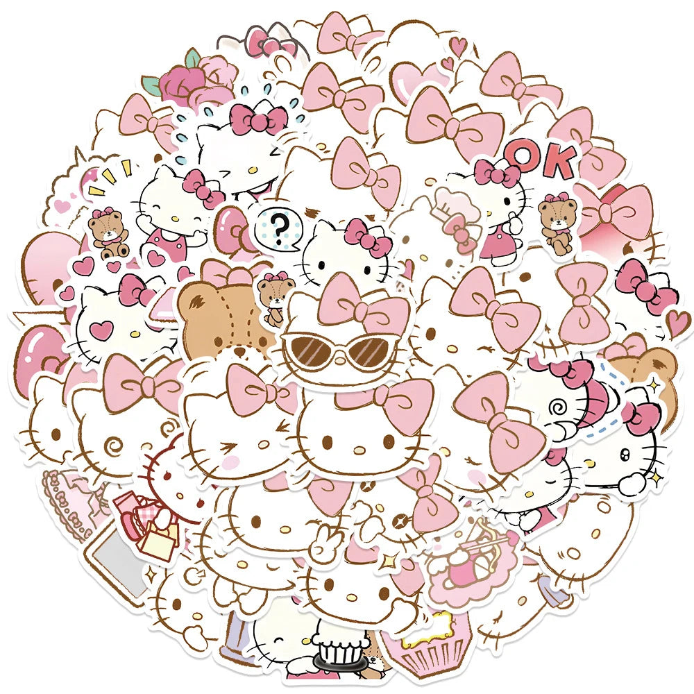 Cute Pink Hello Kitty Stickers