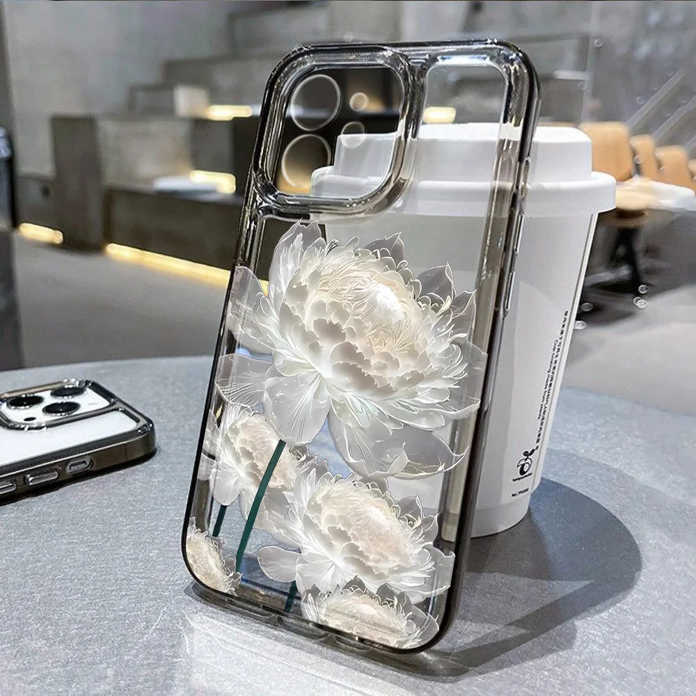 Transparent Floral Phone Case For iPhone