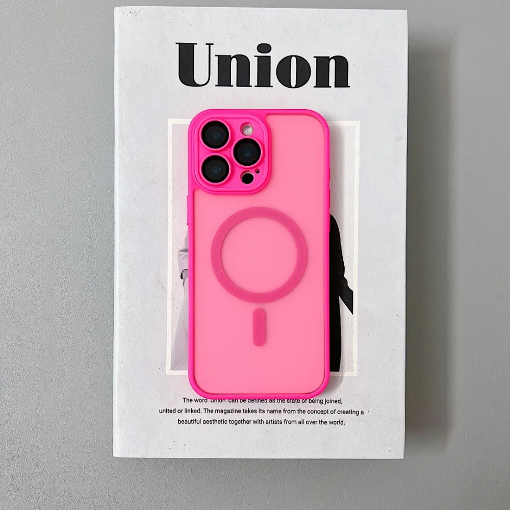 Magnetic Wireless Charge Translucent Case For iPhone